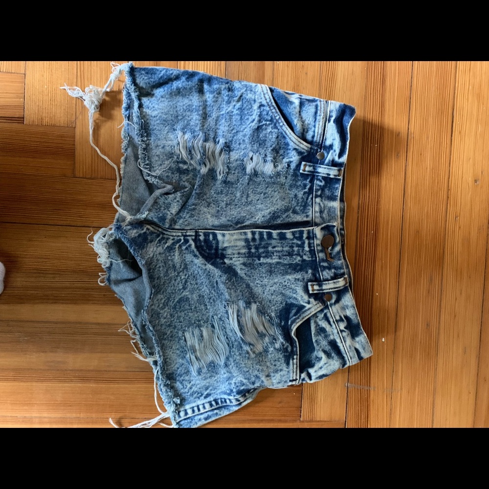 Wrangler acid wash high waisted shorts